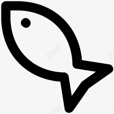 鱼自然大胆的线条图标图标