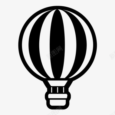 热气球飞行热气球旅行运输图标图标