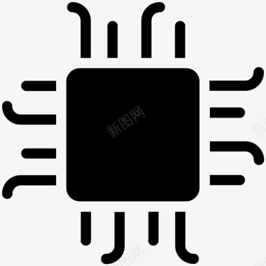 矢量标志处理器芯片电源微处理器图标图标