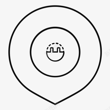 海报电力通用电源插座插头地图标记图标