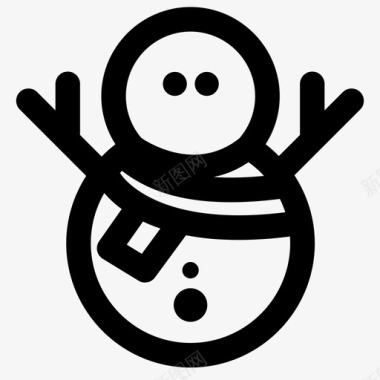 冬天的雪人雪人围巾圣诞老人图标图标