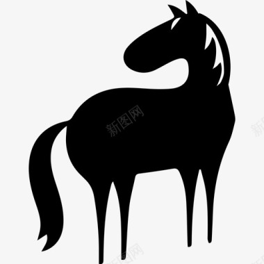 马全身卡通变形金刚面向左方向动物马图标图标