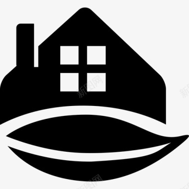 乡村酒店黑色外形建筑图标图标