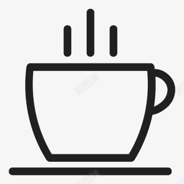 茶杯瓷器热咖啡杯图标图标