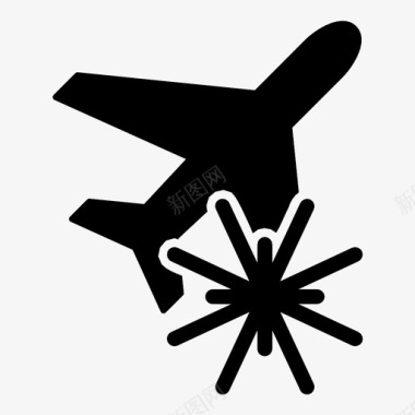 飞机爆炸击落恐怖行为图标图标
