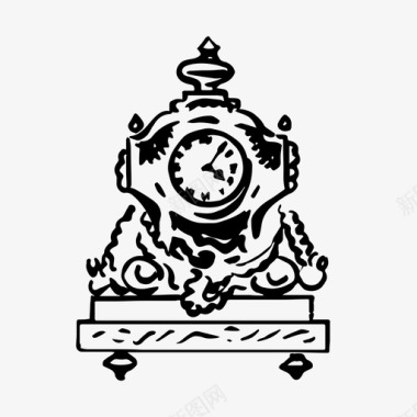 巴洛克钟表手工制作复古时尚风格图标图标