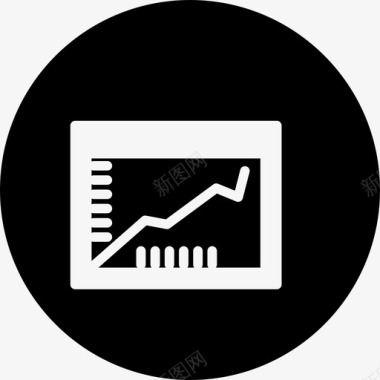 圆内带上升线的图形商务seopackfull图标图标