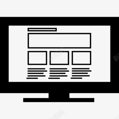 在显示器屏幕计算机现代屏幕上进行响应式网站图标图标