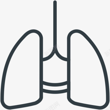肺状况人肺医学和健康线图标图标