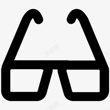 眼镜衣服大胆的线条图标图标