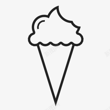 冰淇淋筒下一个多个图标图标