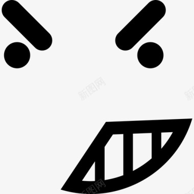 圆形方形轮廓界面上的表情符号脸上情绪正常图标图标
