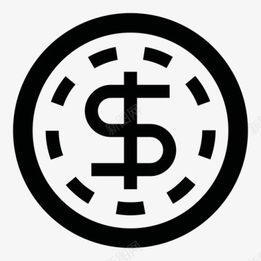 硬币黑钱符号币图标图标