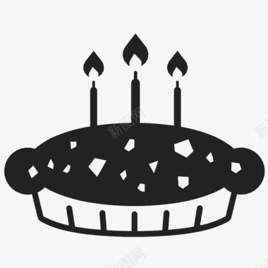 装饰蜡烛生日蛋糕派聚会图标图标