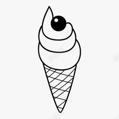 雪糕筒冰激凌筒甜图标图标