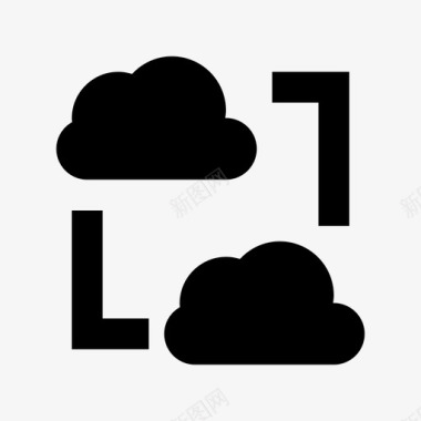 云计算云共享统一技术图标图标