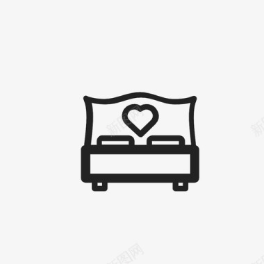 爱的床温暖的睡眠图标图标