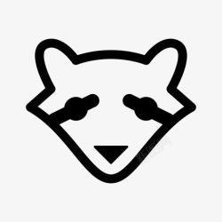 食安家庭浣熊食腐动物夜间活动图标高清图片