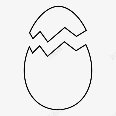 彩绘鸡蛋碎鸡蛋粗体早餐图标图标
