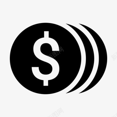 美元小图标硬币现金美元图标图标