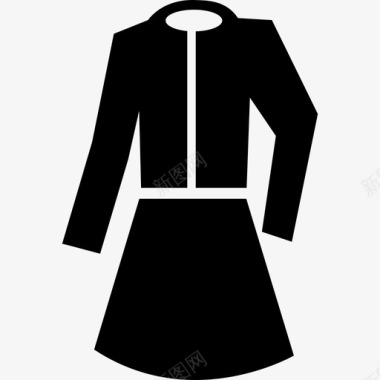 女装黑色外套套装时尚购物图标图标