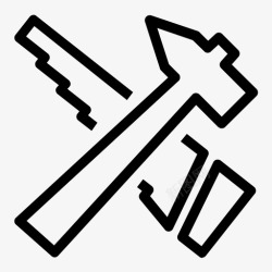 黄金锤子素材锤子和锯子工具出售图标高清图片