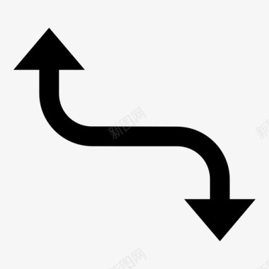 扭曲红绳反向箭头转向扭曲图标图标