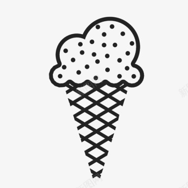 冰淇淋筒口味甜的图标图标