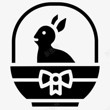 兔子复活节兔子派礼物图标图标