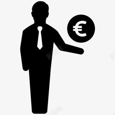 火焰欧元图标欧元信号储蓄图标图标