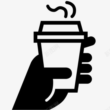 融化的液体咖啡杯外卖早晨图标图标