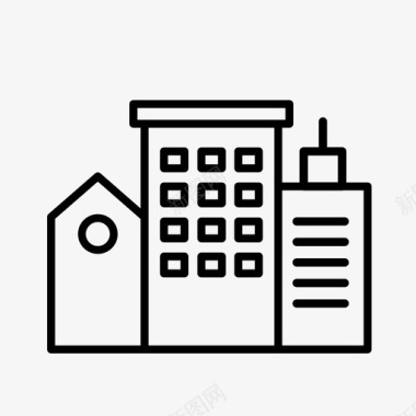 城市街区建筑图标图标
