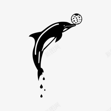 海豚鲸鱼水图标图标
