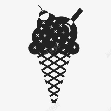 冰淇淋筒香草夏天图标图标