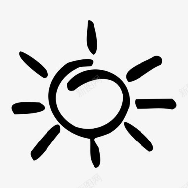 旋转光花太阳素描闪耀图标图标