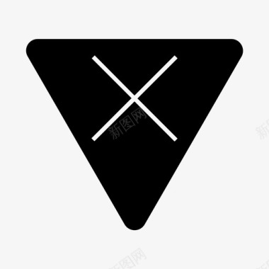 十字路口手绘x和删除标志图标图标