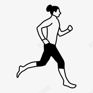 跑步女性跑步者无图标图标