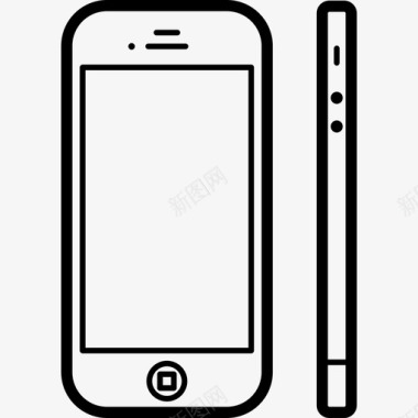 从正面和侧面两个角度看手机工具和用具电话组图标图标