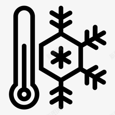 有雪天气冷暖温度计图标图标