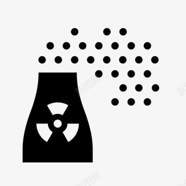 核电站放射性污染烟雾图标图标