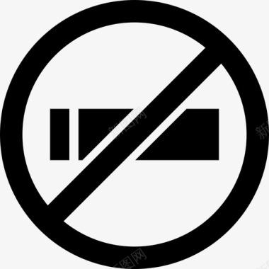 禁止吸烟的圆形信号标志指向性图标图标