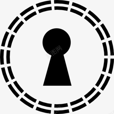安全锁孔锁孔形状为一圈小线安全锁孔图标图标
