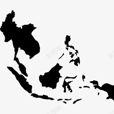 边界东南亚边界大陆图标图标