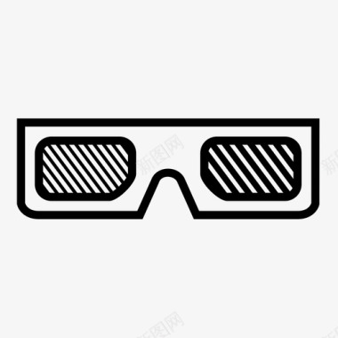 3d眼镜标牌复古图标图标