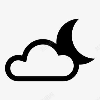 清晰的图标多云的夜晚宽天气图标图标