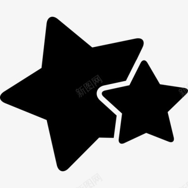 星星有不同的大小形状尖头的图标图标