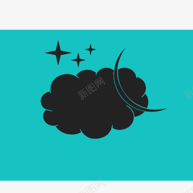 云夜空云和星星美丽的夜晚图标图标