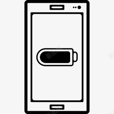 屏幕界面电话集上的手机电池状态符号为满或空图标图标