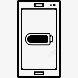 手机哟啊空屏幕界面电话集上的手机电池状态符号为满或空图标高清图片