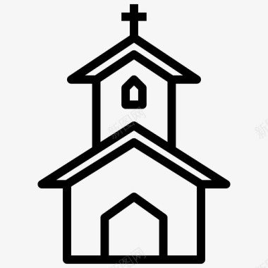 欢乐教堂建筑基督教图标图标